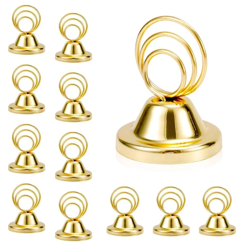 New 24 pcs Table Number Holders, Metal Finish Wire Picture Holders Place Card